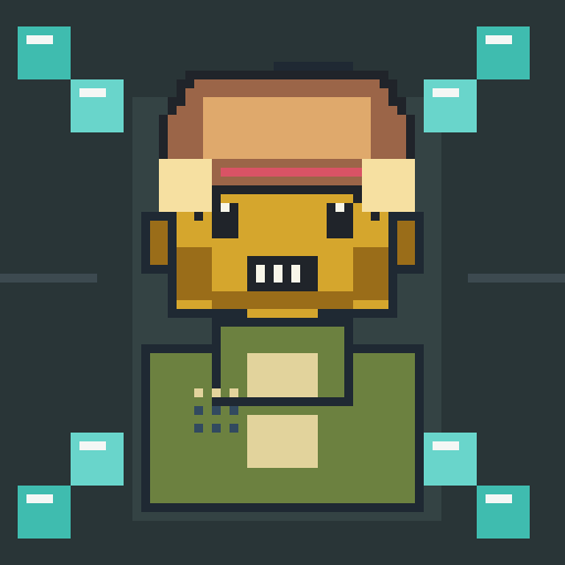 Clothing trait hoodie_olive_patch, shown on a Humble Guy
