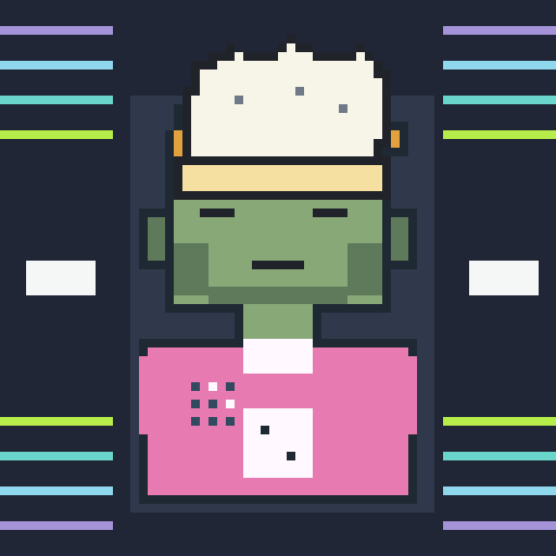 Hair trait halo_braid, shown on a Humble Guy