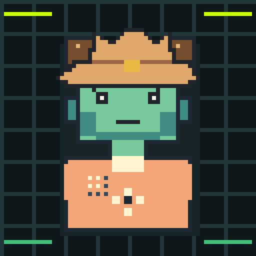 Headwear trait cowboy_hat, shown on a Humble Guy
