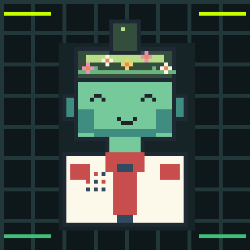 Headwear trait flower_crown, shown on a Humble Guy