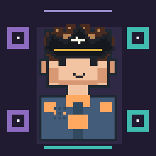 Headwear trait pirate_tricorn, shown on a Humble Guy